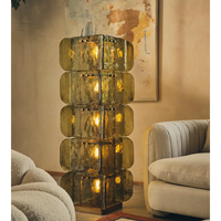 Lampe de sol en verre de Murano vert décoratif de luxe pour l'intérieur, fabriquée à la main, pour le salon
