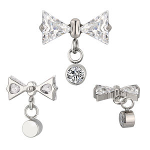 Strik Oorbellen G23 Titanium Sieraden Cnc Set Cz Vlinderdas Met Cz Bengelen 16G Intern Schroefdraad Helix Oorbel <span class=keywords><strong>Labret</strong></span> - Product Image 3