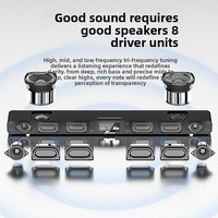 A9Pro Système de son home cinéma 5.1 canaux en bois 8 pièces avec woofer de 1 pouce pour basses, son surround sans fil pour TV, salon, karaoké et mur d'écho