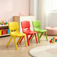 Chaise robuste en plastique pour enfants et étudiants avec dossier – Siège d'apprentissage robuste pour la maternelle, la maison, l'étude, la formation et la salle de classe