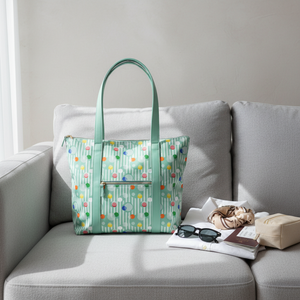 Bolso de Mano para el Verano, con Cierre, de Poliéster, con Diseño de Lunares Verdes, para Viajes, Fin de Semana, Primavera - Product Image 1