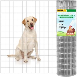 รั้วลวดเชื่อมยันเซอรี่ ขนาด 4'x50' ตาข่าย 2''x4'' เกจ 15 เหล็กชุบสังกะสี สำหรับฟาร์ม สวน คอกไก่ - Product Image 1