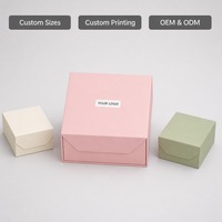 Boîte cadeau personnalisée haut de gamme imperméable rose A3 peu profonde avec couvercle magnétique rabattable et doublure en éponge, couvercle pliable, vente en gros directe d'usine