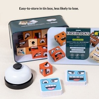 Cubo de madera de cambio de cara, bloques de construcción, caja de colores, versión en inglés DIY, juego de mesa de batalla para niños, juego de mesa para padres e hijos, juguete de la verdad