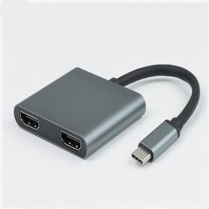 อะแดปเตอร์ USB-C เป็น Dual HDMI 4K60Hz/30Hz Type C เป็น 2HDMI 2.0 ตัวแยกสัญญาณสำหรับจอภาพคู่ ขยายจอแสดงผล Dell XPS 15/17 <span class=keywords><strong>HP</strong></span> MST - Product Image 1