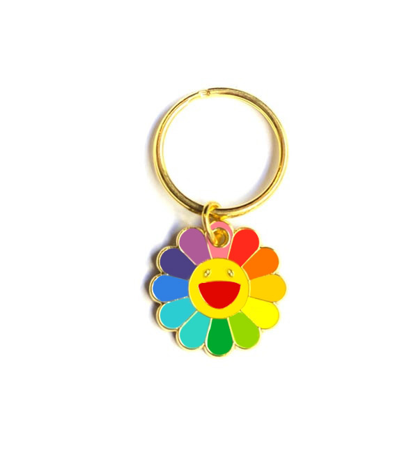 Etichetta identificativo per animali domestici con fiore d'oro arcobaleno