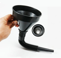Kit d'entonnoirs flexibles à large ouverture pour huile moteur automobile avec poignée et filtre en maille pour liquides, diesel, kérosène, essence