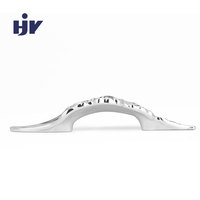 Poignée de meuble en alliage de zinc de style européen moderne en forme de feuille en argent ou or brillant pour armoires de cuisine et tiroirs