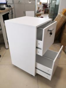 Шкаф для файлов с 2 ящиками, деревянный вертикальный шкаф с замком, подвижная офисная тумба для документов - Product Image 4