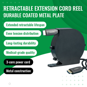 Enrollador de Cable Retráctil Automático Mella SJTW con Bloqueo, Cable de Extensión Anti-Enredos para Uso Doméstico 110V-250V, Plástico ABS Ignífugo - Product Image 4