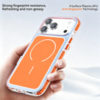 Coque de téléphone magnétique originale de luxe orange avec protection d'appareil photo pour iPhone 17 Pro Air et iPhone 17 Pro Max