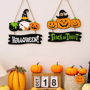 Hot Selling Halloween Party Decorations Ghost Festival <strong>Witch</strong> <strong>Alphabet</strong> Hanging Layout with Pumpkin Dwarf Wooden Pendant - Product Image 2