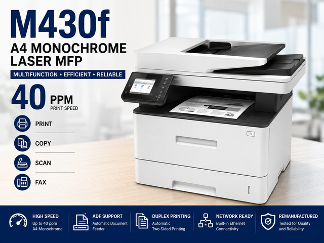 M430f A4 Monochrome Laser Multifunction Printer 40ppm Print Copy Scan Fax Network Office MFP