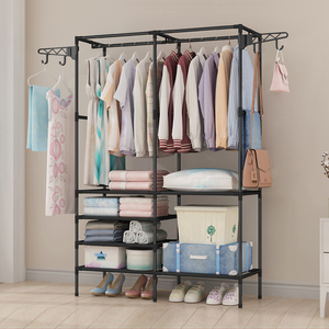 Xách tay Closet freestanding vải khô giá Organizer Kệ Closet đơn giản đồ gia dụng may mặc giá sắp xếp kệ - Product Image 6