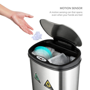 Thùng Rác Kép Và Thùng Tái Chế Thùng Rác Cảm Biến Tự Động Không Chạm Ngăn Kép Cảm Biến Chuyển Động Thùng Rác Cho Nhà Bếp - Product Image 3