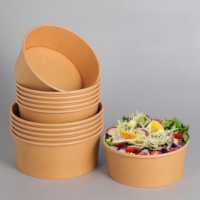 Bol en papier kraft brun de 16 oz (1000 ml/750 ml) pour smoothies, açaï et petit-déjeuner sain, avec faible MOQ et possibilité de petites commandes.