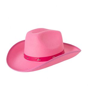 Venta caliente diseño europeo al aire libre adulto Rosa sombrilla sombreros moda poliéster fieltro sombreros de vaquero - Product Image 4