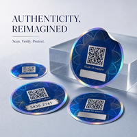 Autocollant de sécurité holographique personnalisé de haute qualité en PET avec code QR VOID, message caché et numéro de série