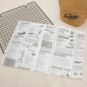 Involucro di carta da imballaggio per hamburger con rivestimento in cera per uso alimentare stampato personalizzato