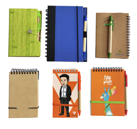 Bloc-notes autocollants écologiques en spirale, bloc-notes en papier kraft, mini carnet, bloc-notes personnalisés avec logo, bloc-notes avec stylo et notes autocollantes