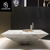 Table basse de salon en marbre naturel unique de style nordique moderne de haute qualité personnalisée