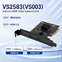 Carte de capture vidéo HDMI PCIe 4K 60Hz, entrée HDMI 2.0, sortie en boucle, 20 Gbit/s, carte de capture interne GSV2011 pour PC, Mac, Linux, diffusion en direct