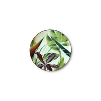 Assiettes en feuilles de palmier, motif croisé japonais, assiette à dîner en porcelaine émeraude, assiette en céramique personnalisée