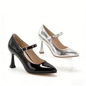 Fabricante Chino de Zapatos de Tacón Alto con Correa en el Tobillo para Mujer, Zapatos Mary <span class=keywords><strong>Jane</strong></span> con Tacón de Bloque, Elegantes Zapatos de Punta Puntiaguda para Oficina - Product Image 1