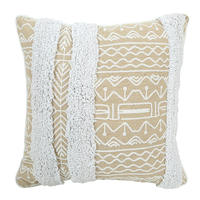 Housse de coussin carrée Innermor en macramé de coton de luxe style bohème, avec pompons touffetés, pour usage hôtelier, vente en gros, décoration intérieure