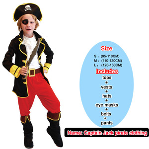 Halloween lusso bambini pirata Costume <span class=keywords><strong>film</strong></span> capitano Jack pirata Cosplay tute <span class=keywords><strong>per</strong></span> i <span class=keywords><strong>ragazzi</strong></span> <span class=keywords><strong>per</strong></span> i bambini di Halloween Cosplay Party - Product Image 3