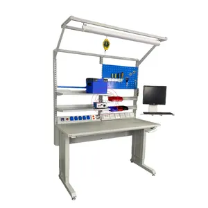 Detall jalur konveyor sabuk PVC workbench ESD stasiun kerja dengan kualitas tinggi