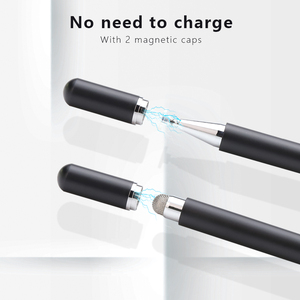 WENKU 2 in 1 Pena Stylus Pasif dengan Daya Tarik Magnetik untuk Layar Sentuh Tablet Pena Kapasitif Logam Universal Bersertifikat CE - Product Image 3
