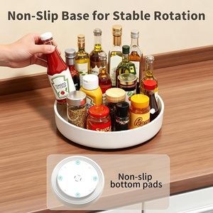 Conteneur de rangement pour épices circulaire moderne en plastique moulé par injection réutilisable, grande capacité, organisateur de cuisine rotatif, plateau alimentaire - Product Image 5