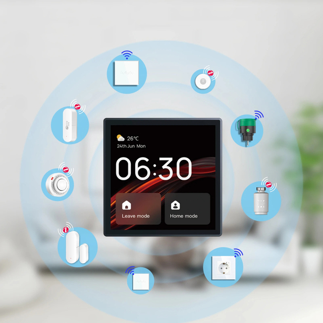 Mvava Zigbee Hub Alexa Voice Activated 4 Inch IoT Switch Lighting Solutions Wireless Control System Tuya Smart Home Automation