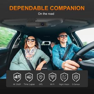 Camera hành trình xe hơi 4K + 1080P Camera hành trình xe hơi Camera hành trình Kiểu son môi ống kính kép phía trước và phía sau không có màn hình với Wifi GPS (tùy chọn) - Product Image 2