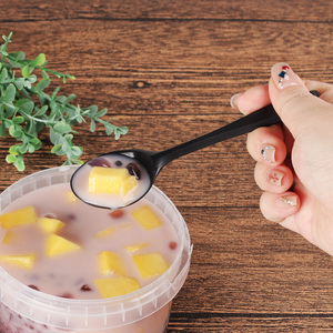 Bán Buôn Dùng Một Lần Bộ Đồ Ăn Bằng Nhựa Đặt Riêng Bọc Bộ Đồ Ăn Màu Đen Xách Tay Súp Muỗng Kem Món Tráng Miệng Muỗng - Product Image 3