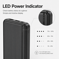 Batterie externe 10000 mAh, chargeur portable compact 10000 mAh, CE RoHS FCC KC SAA, logo personnalisé, vente en gros d'usine