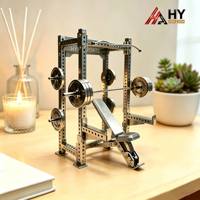 HY-Mini Équipement de Gymnastique Modèle Acier Inoxydable Mini Rack de Squat Banc de Musculation Rack pour Barre de Musculation et Disques de Poids Usage Commercial Corps Entier