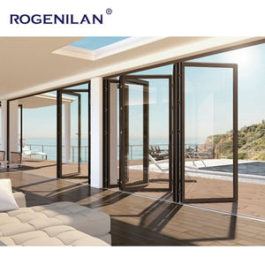 Sistema <span class=keywords><strong>de</strong></span> <span class=keywords><strong>Puertas</strong></span> Plegables Modernas Rogenilan, Impermeables y Deslizantes Tipo Acordeón <span class=keywords><strong>de</strong></span> Aluminio con Doble Acristalamiento - Product Image 6