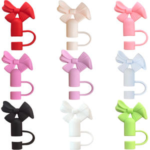 Desain baru 10mm Pvc Topper debu sedotan warna-warni dasi kupu-kupu Toppers Tumbler mug aksesoris untuk Tumbler - Product Image 3