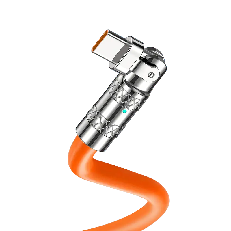 Trend neues Produkt Orange Handy zubehör 3-in-1-tragbares Gaming-Silikon-Schnelllade-120-W-Kabel mit mehreren Schnitts tellen