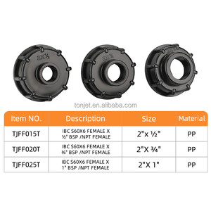 Adaptador Hembra S60X6 de Rosca Gruesa <span class=keywords><strong>1</strong></span>/2 3/4 <span class=keywords><strong>1</strong></span> Pulgada, Material PE para Conector de Tanque de Agua, Accesorios IBC, Caja de Plástico Lisa de 50mm 2'' - Product Image 3