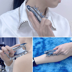 เครื่องนวดกัวซาสำหรับตัวและใบหน้า ทำจากสแตนเลส พกพาสะดวก ช่วยกระชับผิว มีสีเงิน ทอง และไทเทเนียม - Product Image 5