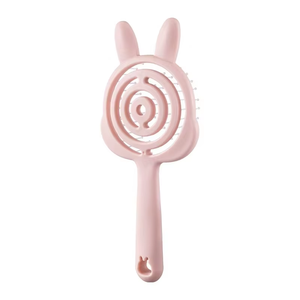 Custom Cute Kids Cartoon Plastic Portable Round Blue Paddle logo Mini Baby Detangle Hair Brushes para mujeres - Product Image 5