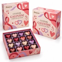 Maßgefertigte Valentinstag-Schokoladen-Geschenkbox mit Boden und Deckel, CMYK-Druck, Beschichtetes Papier, Glänzend Laminiert