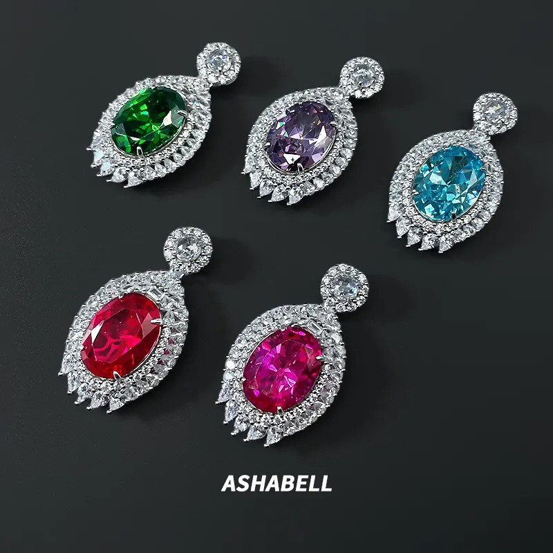 Оптовая продажа роскошных ювелирных изделий из цветных драгоценных камней 925 стерлингового серебра 18k позолоченное винтажное ожерелье в форме маркизы
