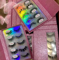 10 paires de cils Kit de gros 3D 25MM naturel faux cils en vrac Baux Bink moelleux cils Kit en vrac pour les femmes maquillage