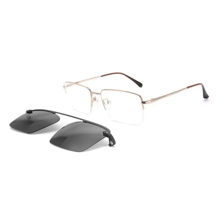 Óculos de sol de metal quadrados, óculos de sol de metal com design personalizado de fábrica, polarizado, falso, masculino, esportivo