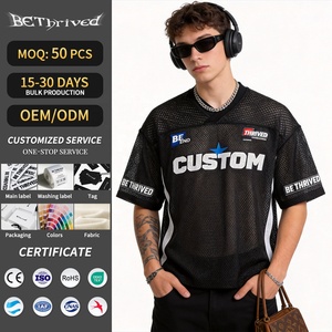 Camisetas Deportivas de Fútbol para Hombre, Personalizadas con Alfabeto, Manga Corta, Secado Rápido, 100% Poliéster, Estilo Vintage Básico, para Verano - Product Image 1