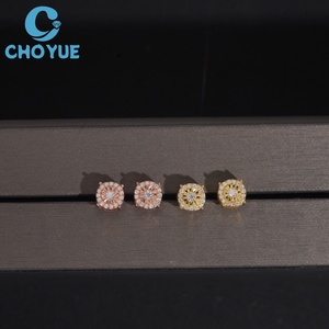 Hot Sale Luxury Brilliant Cut Moissanite Stud <b>Earrings</b> Real 925 Silver Gold Plated Screw <b>Back</b> Stud <b>Earring</b> Jewelry - Product Image 5